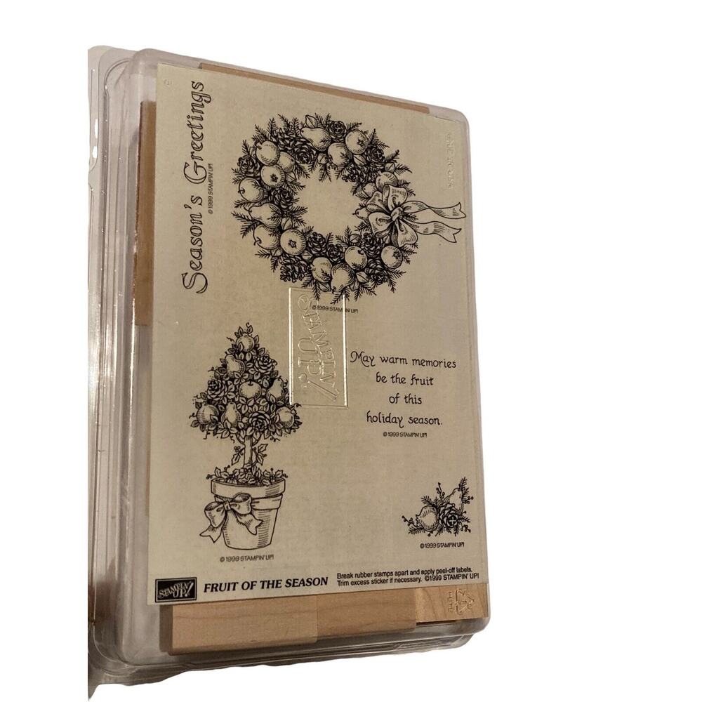 NEW! Stampin' Up Rubber Wood Unmounted Stamps Fruit of the Season 1999 Retired